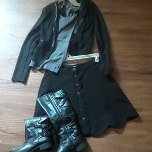 Black Button down Skirt